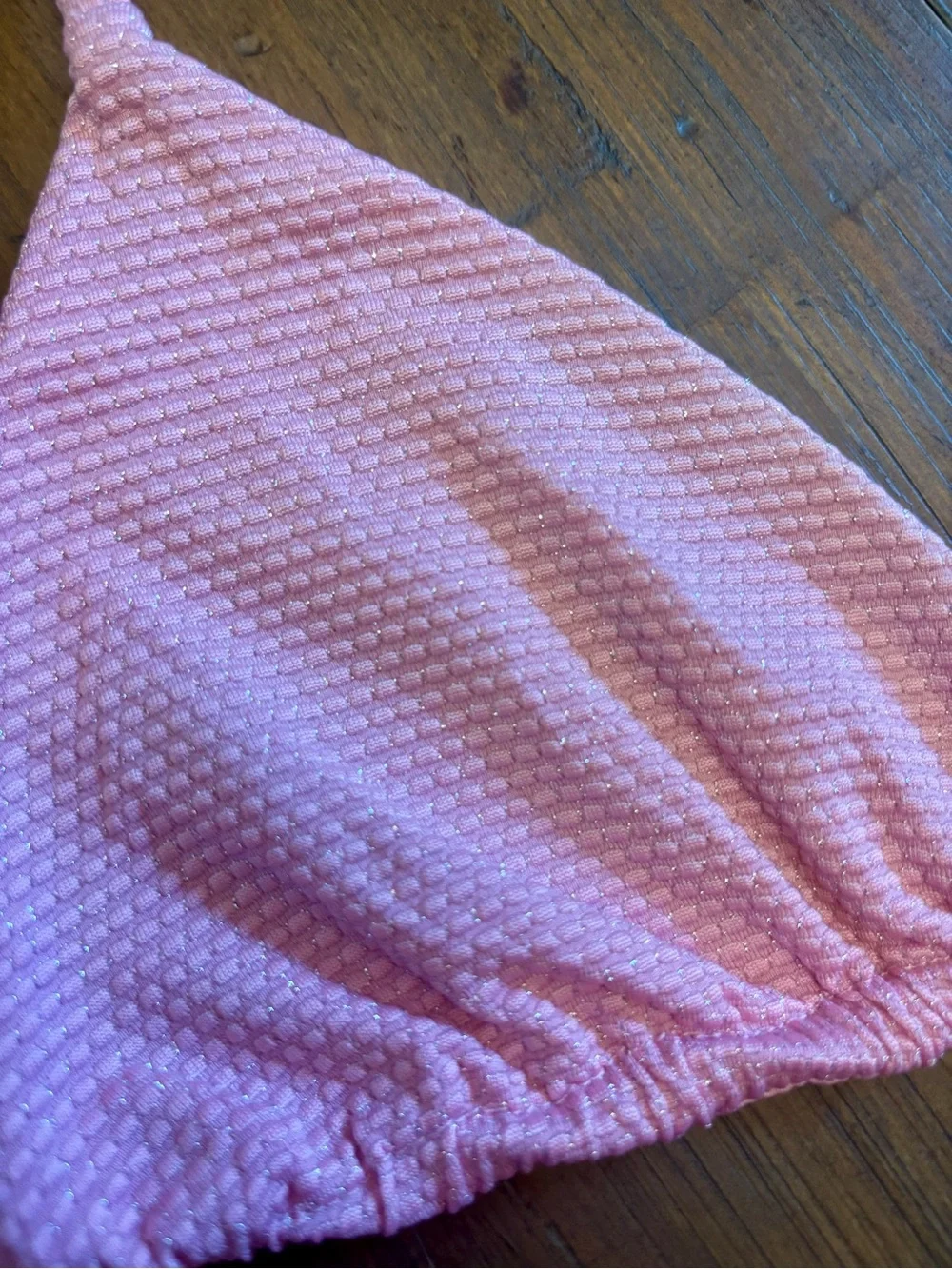 Frankie’s bikinis pink ribbed bikini set